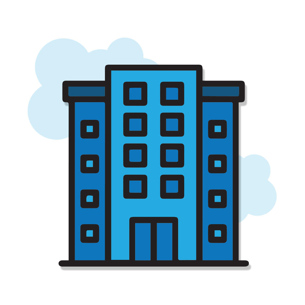 icon representing private student hall as part of the student housing guide by studyflats